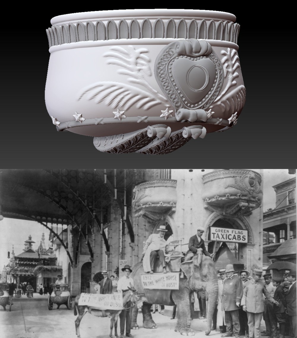 Beginning to model Luna Park