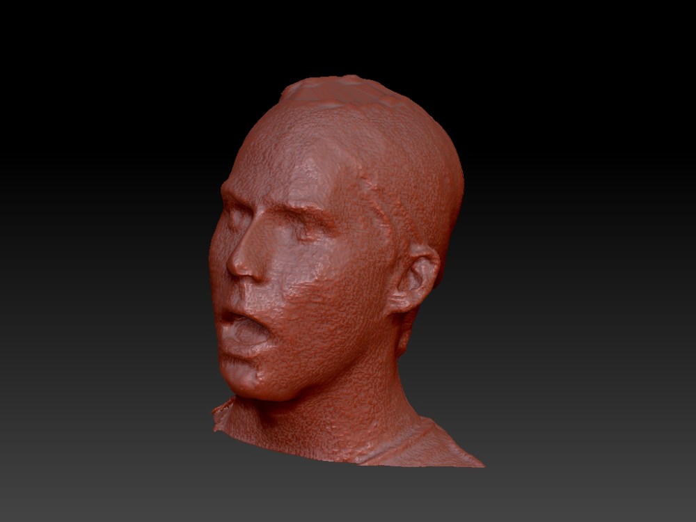 We began by creating a 3D scan of the actor's head