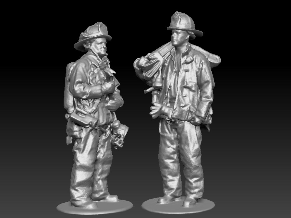 The guys from the NYFD went out to get their full gear to get scanned in. It caused a little stir on the crew's walkie talkies when they returned carrying hoses!