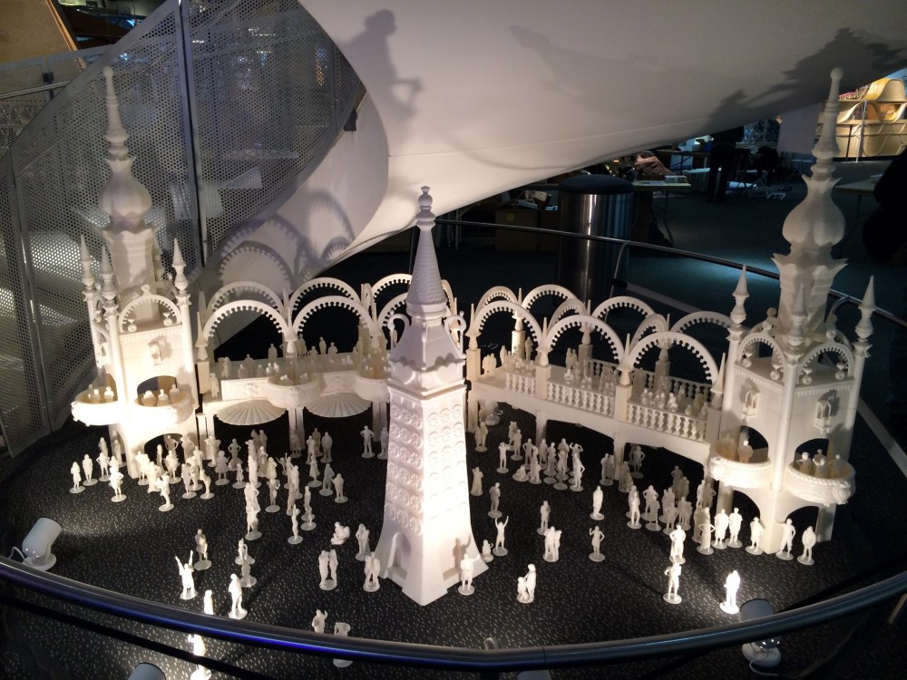 We had a great place at the base of the spiral stairs inside the Hall of Science!