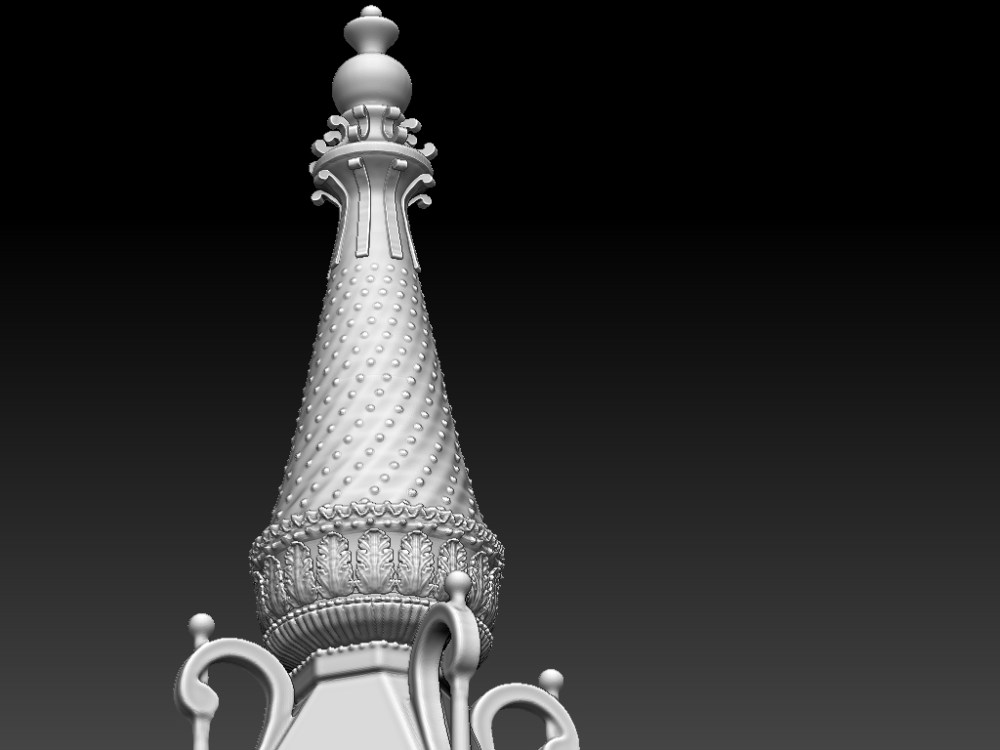 A close up on the top's ornamentation