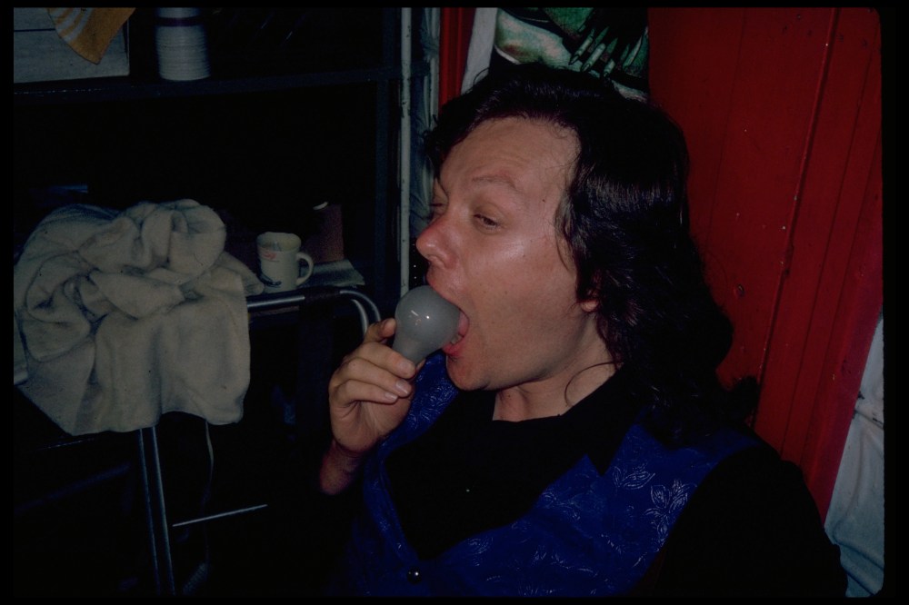 Cutting his teeth on a lightbulb an hour