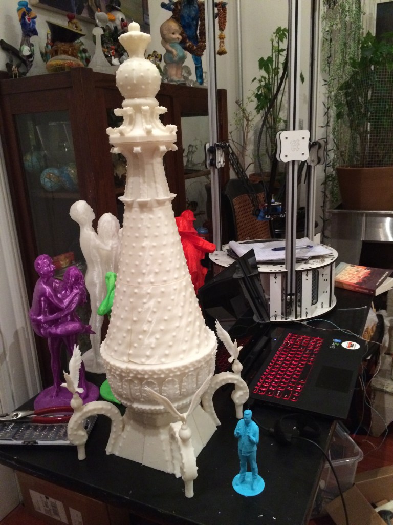 Top of the Electric Tower (the blue figure is for scale)