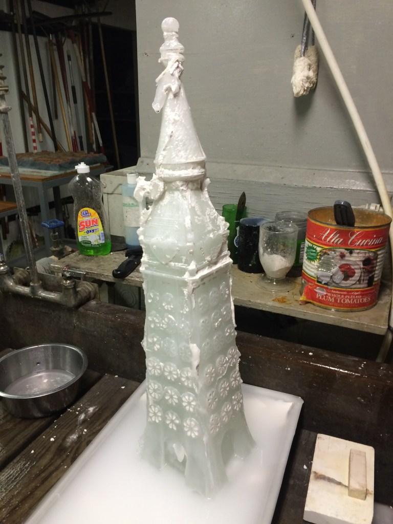 Luna Park tower required a lot of picking and scrubbing to get all the mold material off. I also had to be careful not to clog the sink. 