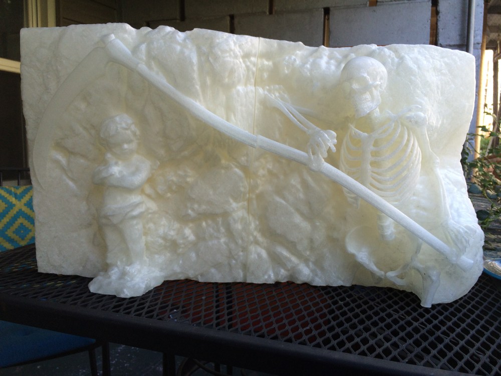 Grim, 3D printed PLA Plastic, 12"h, 21"w, 8"d